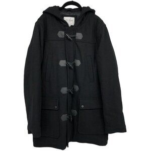 Guess Black Wool Blend Duffle Coat size L